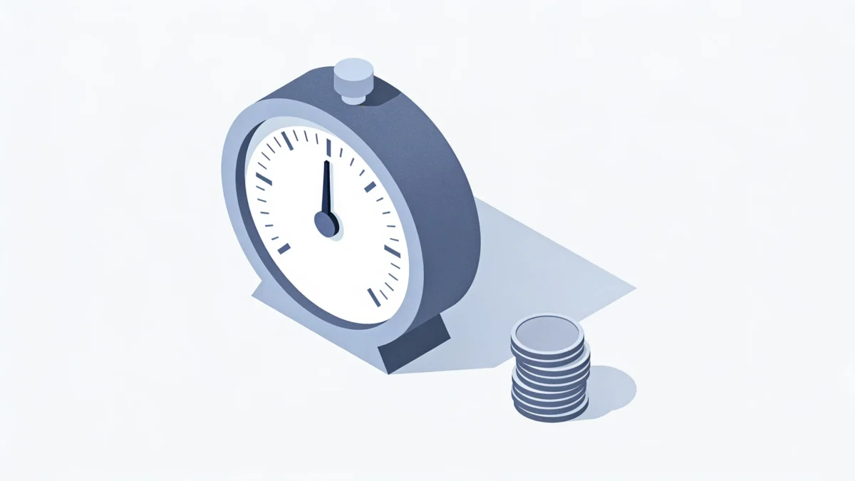 Isometric dial gauge and coin stack representing a deposit limit ceiling